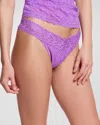 Hanky Panky Stretch Lace Traditional-rise Thong In Purple