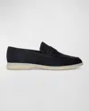 Vince Suede Casual Sporty Loafers In Blue Ink Suede