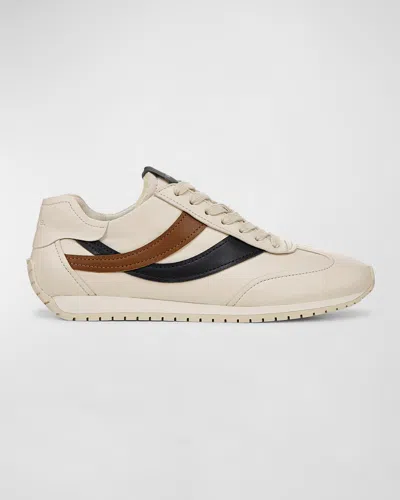 Vince Oasis Colorblock Leather Retro Sneakers In White/brown/blue Leather