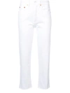 Re/done High Rise Rigid Stove Pipe Jeans White 28