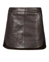 MICHELLE MASON Baseball Hem Leather Mini Skirt,M7283EXCL