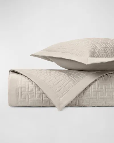 Home Treasures Parquet Quilted Coverlet In Gaia Flax