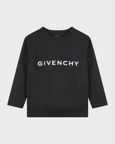 Givenchy Kids' Boy's Logo-print Sweatshirt In Black