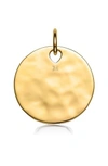 Monica Vinader Havana Large Round 18ct Gold Vermeil Pendant In Yellow Gold