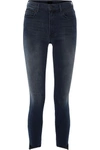 MOTHER THE STUNNER CROPPED FRAYED MID-RISE SKINNY JEANS