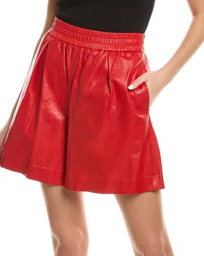 Brunello Cucinelli Leather Short In Red