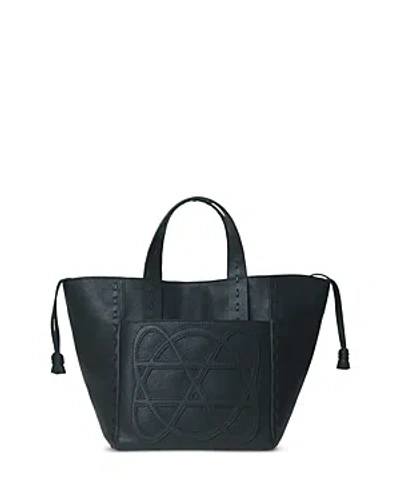Callista Cleo Grained Leather Top-handle Bag In Black