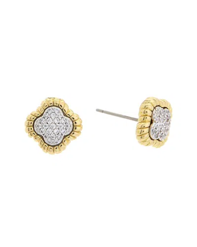 Juvell 18k Two-tone Plated Cz Flower Earrings