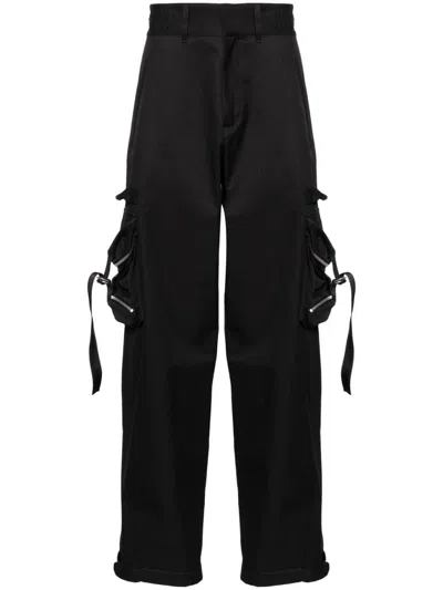 Off-white Zip Cotton Cargo Pant In Black  