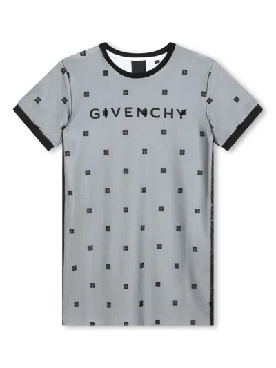 Givenchy Kids' Logo Mesh T-shirt Dress In Black