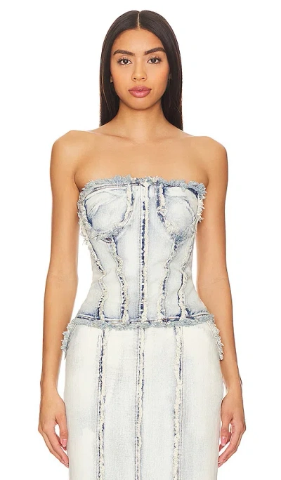 H:ours Letitia Corset Top In Blue