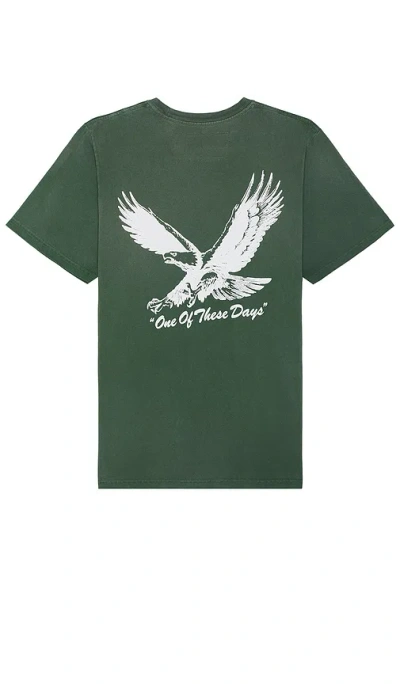 One Of These Days Screaming Eagle Tee In Washed Forest Green