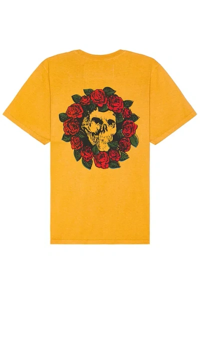 One Of These Days Wreath Of Roses Tee In Mustard