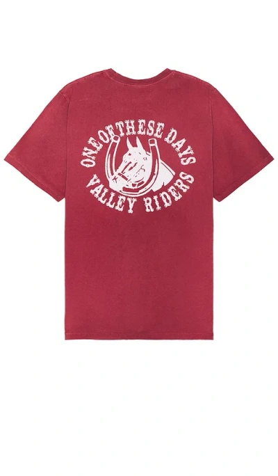 One Of These Days Valley Riders Tee In Burgundy