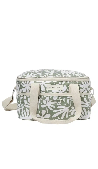 Sunnylife Canvas Cooler Bag In Olive