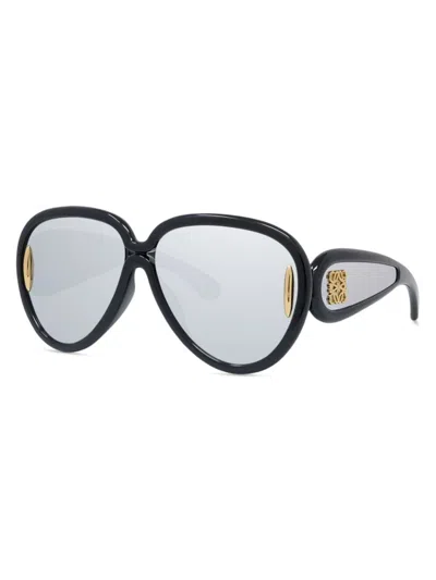 Loewe Men's Anagram Oversized Oval Sunglasses In Sblksmkmr