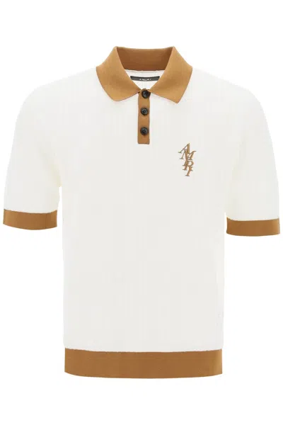 Amiri Polo Shirt With Contrasting Edges And Embroidered Logo In White