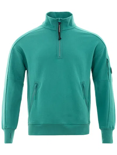 C.p. Company Half Zip Sweatshirt In Green