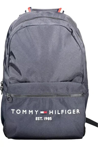 Tommy Hilfiger Chic Blue Embroidered Logo Backpack In Burgundy
