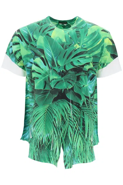 Comme Des Garçons Homme Deux Jungle Print T-shirt With In Green