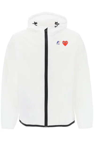 Comme Des Garçons Play X K-way Ripstop Jacket In White