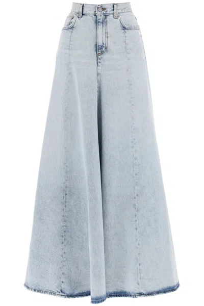 Haikure Serenity Denim Maxi Skirt In Stromboli Blue