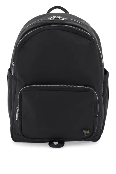 Ps By Paul Smith Nylon Backpack With Zebra Detail In Black