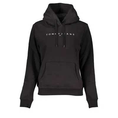 Tommy Hilfiger Chic Black Fleece Hoodie With Embroidered Logo