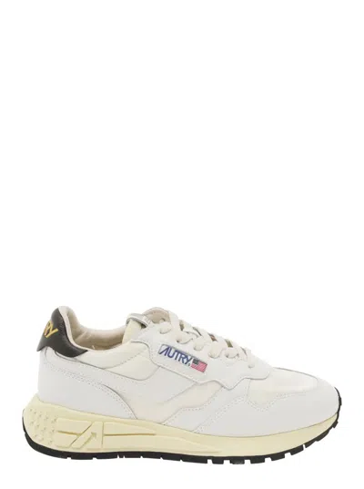Autry 'reel Wind' White Low Top Sneakers With Logo Detail In Leather Man
