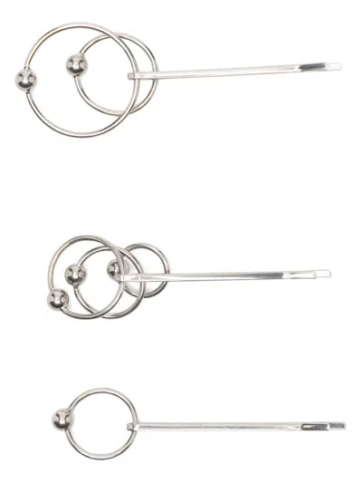 Jean Paul Gaultier Piercing Hair Pins (set Of Three) In Silber
