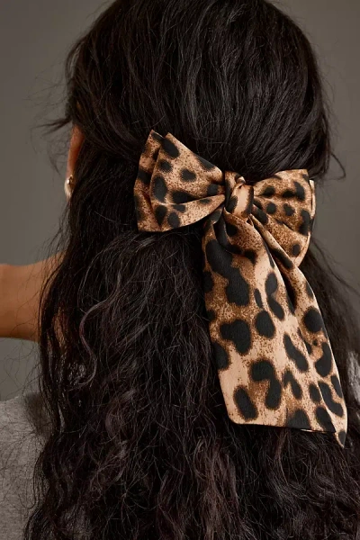 By Anthropologie Patterned Hair Bow In Brown