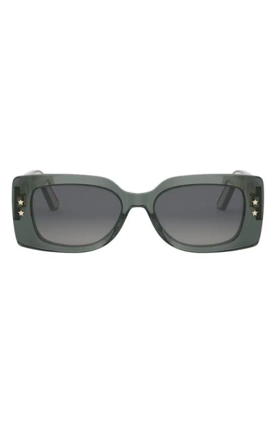 Dior 'pacific S1u 53mm Geometric Sunglasses In Shiny Dark Green / Smoke