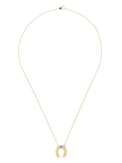 Harwell Godfrey 18k Yellow Gold Horseshoe Diamond Pendant Necklace
