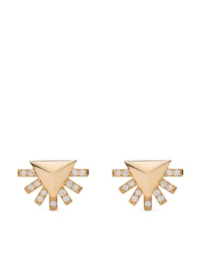 Harwell Godfrey 18kt Yellow Gold Sunburst Diamond Stud Earrings