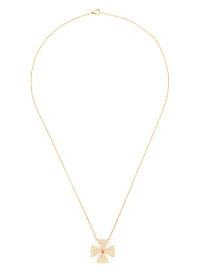 Harwell Godfrey 18kt Yellow Gold Crux Mini Diamond Pendant Necklace