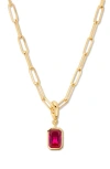 Brook & York Women's Mackenzie 14k-yellow-gold Vermeil & Birthstone Pendant Necklace In Jul