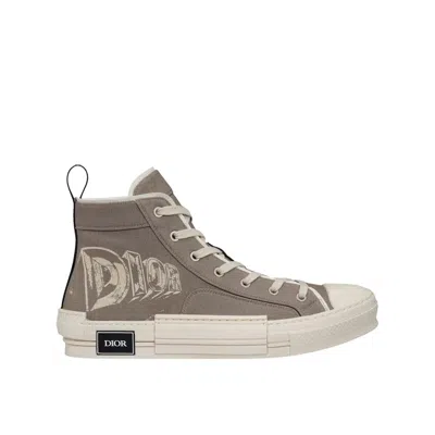 Dior Canvas Logo Sneakers In Brown