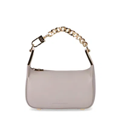 Elisabetta Franchi Pearl Grey Mini Bag With Chain