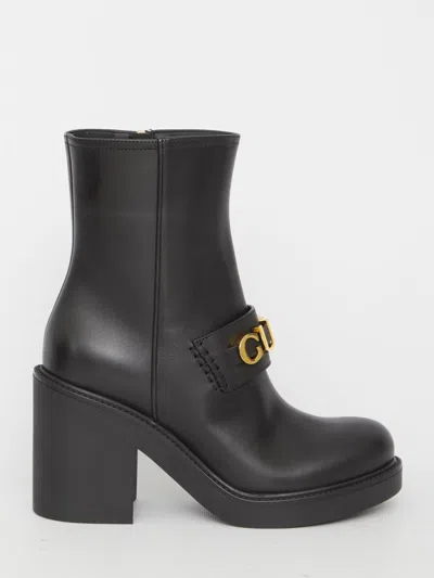 Gucci Leather Boots In Black