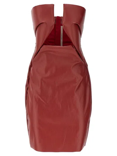 Rick Owens 'prong Mini' Dress In Red