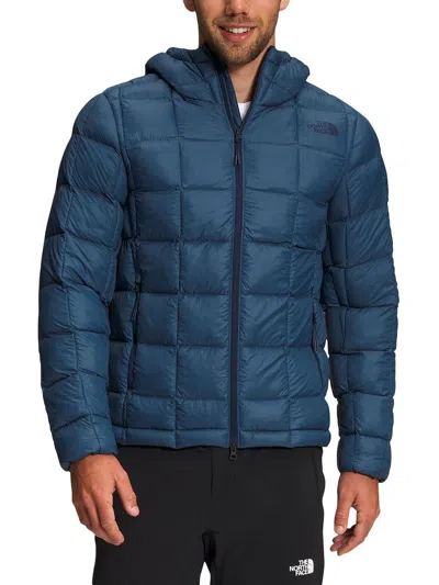 The North Face Mens Hooded Quilted Puffer Jacket In Multi