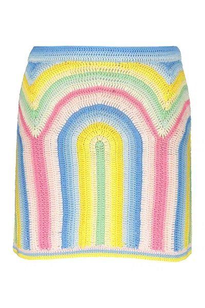 Casablanca Gradient Crochet Arch Knit Mini Skirt In Multicolor