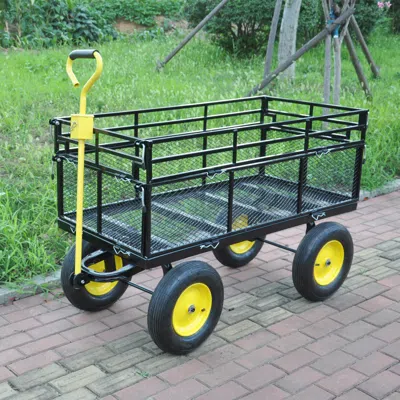 Simplie Fun Big Wagon Cart Garden Cart Trucks Make It Easier To Transport Firewood Yellow+blackb In Burgundy