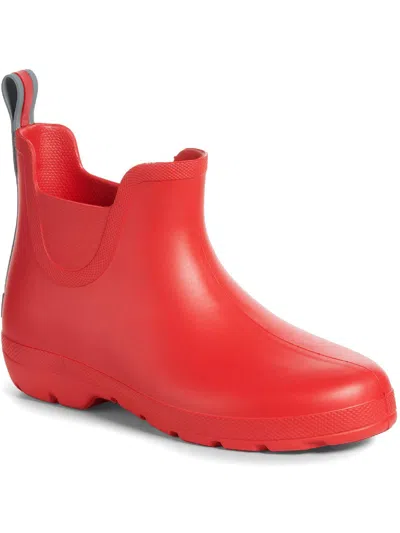 Totes Chelsea Womens Slip On Ankle Booties In Red