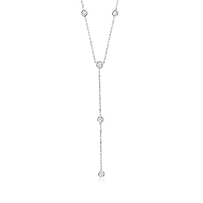 Ross-simons Diamond Station Y-necklace In Sterling Silver