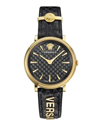 Versace V-circle Logomania Strap Watch In Multi