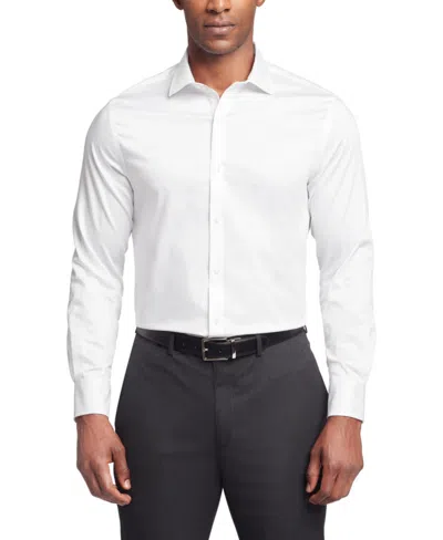 Tommy Hilfiger Men's Flex Regular Fit Wrinkle Free Stretch Twill Dress Shirt In White