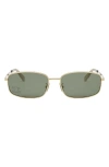 Celine Triomphe 60mm Rectangular Sunglasses In Shiny Endura Gold / Green