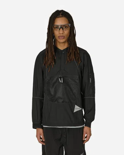 And Wander Breath Rip Pullover Jacket In Black