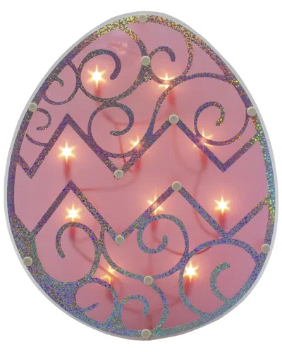 Northlight 12" Lighted Easter Egg Window Silhouette Decoration In Pink